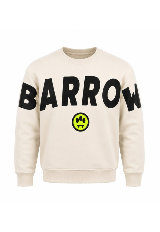 BARROW FELPA PANNA GIROCOLLO CON MAXI SCRITTA Bambini e ragazzi F6BKJUSW016.PANNA_