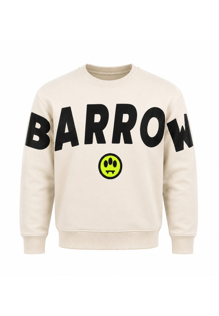 BARROW FELPA PANNA GIROCOLLO CON MAXI SCRITTA Bambini e ragazzi F6BKJUSW016.PANNA_