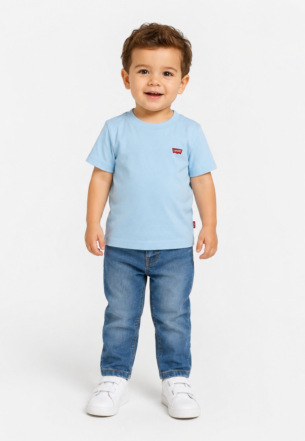 Levi's Tshirt Celeste Con Logo Piccolo Rosso Neonato 6EA100-BF7_