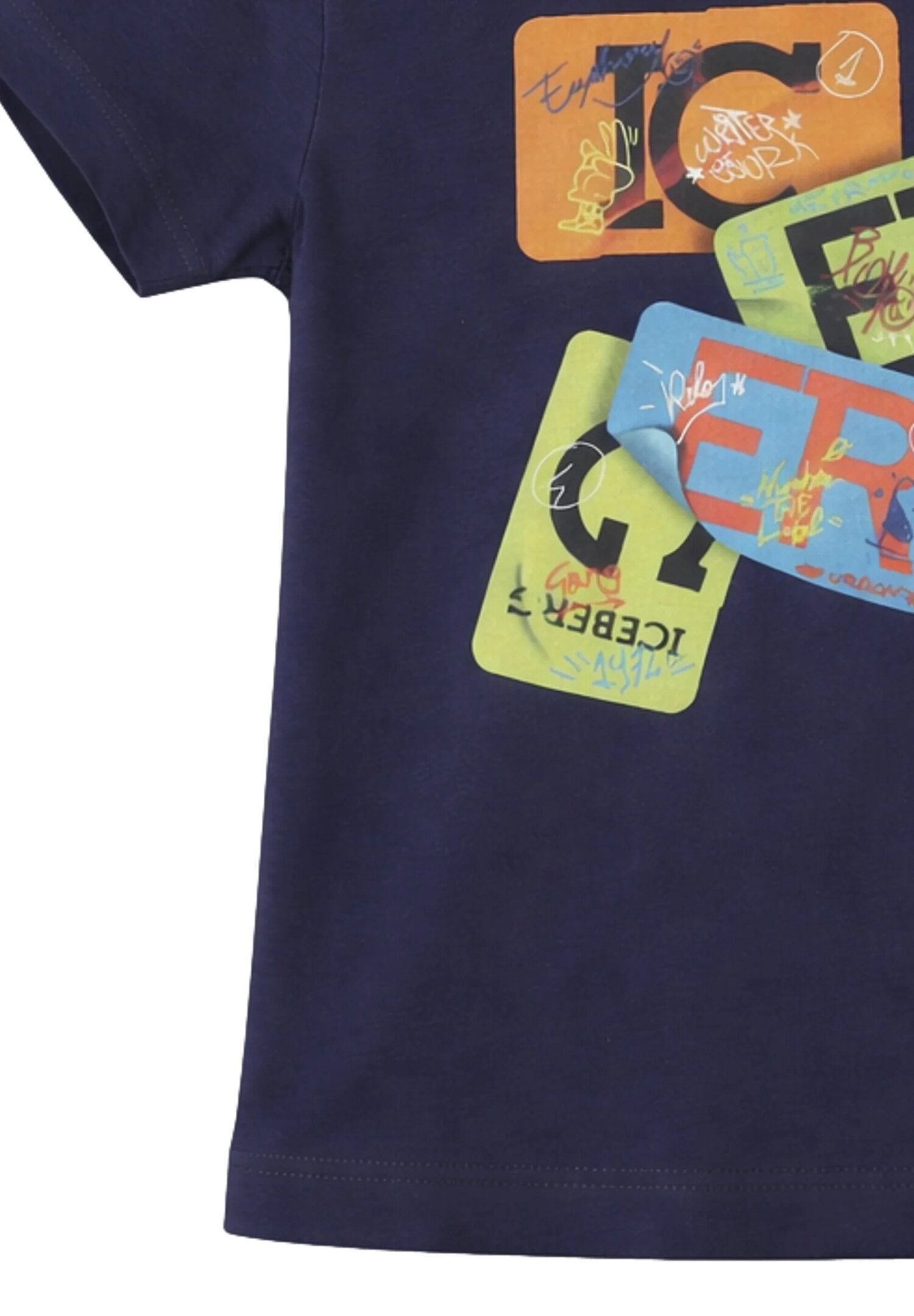 Icebergs Tshirt Blu Con Stampa Colorata Neonato TSICE6108B_