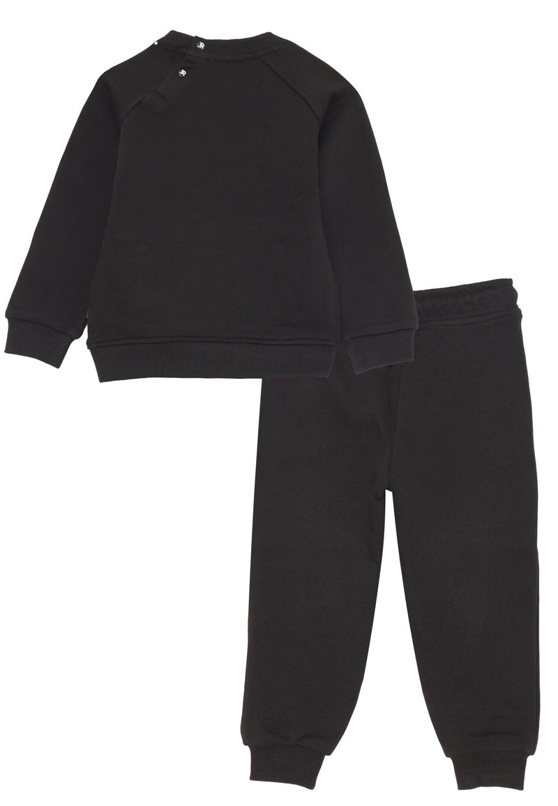 John Richmond tuta neonata nera 6-36 mesi in cotone con logo - NERO | CammarataMode