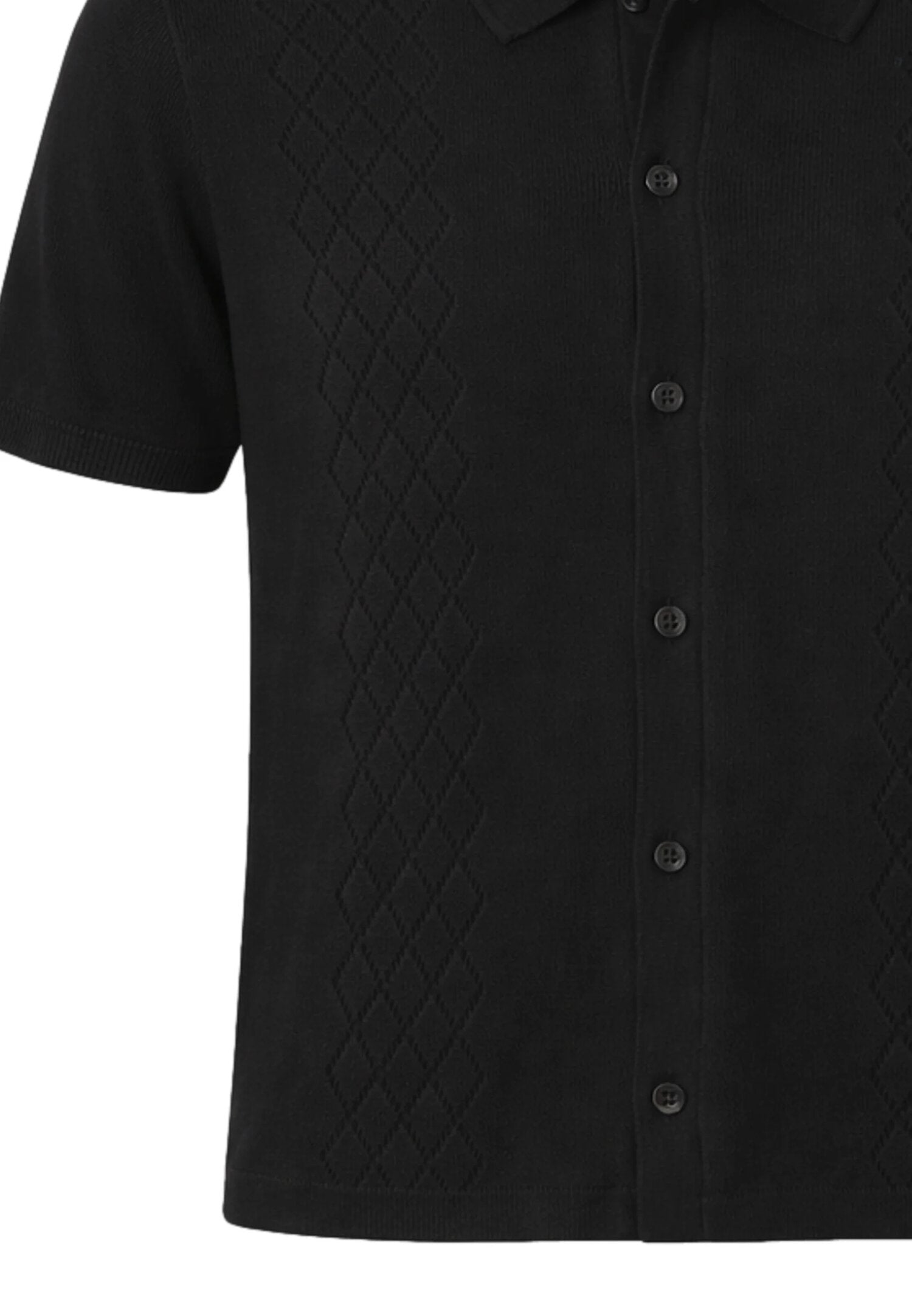 Overd Polo In Maglia Nero Bambino Con Bottoni - OK261430_
