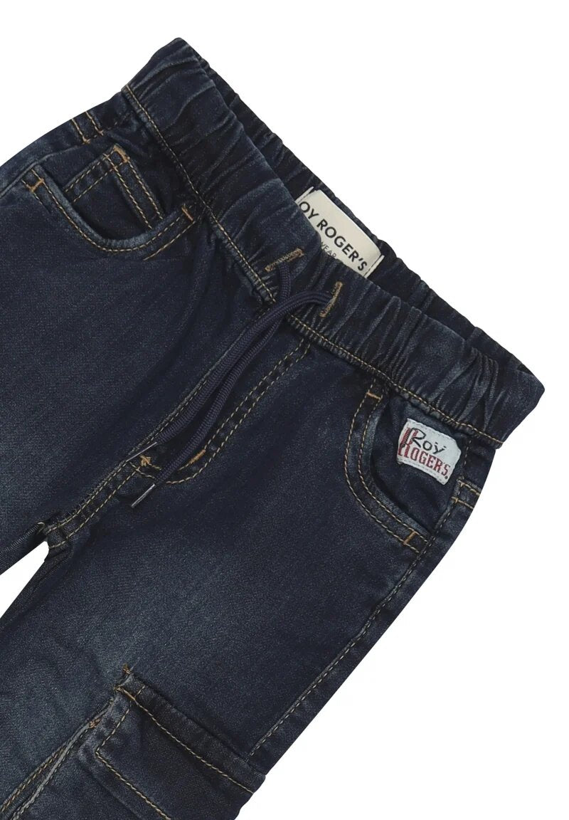 Roy Rogers jeans neonato 3-36 mesi denim blu cargo elastico | CammarataMode