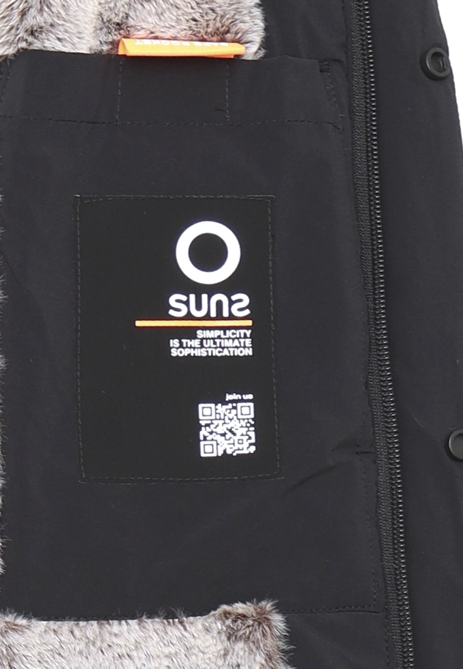 Suns Giubbotto Nero Bambino In Poliestere Con Cappuccio | Invernale AI 25 | CammarataMode