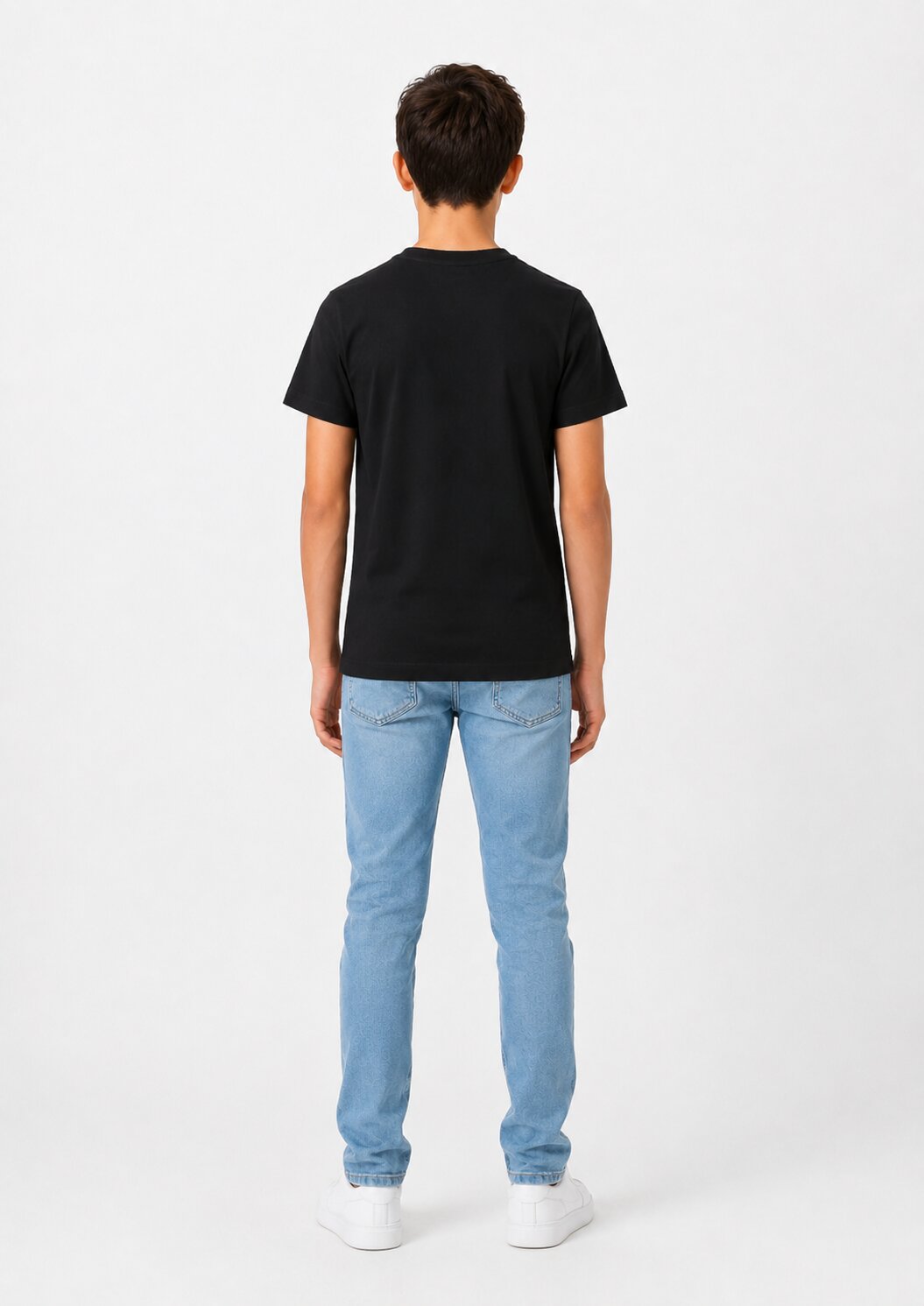 Bikkembergs t Shirt Nera Logo Piccolo Tono Su Tono Bambino BK3982_
