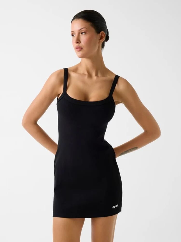 Guess abito nero donna mini logo