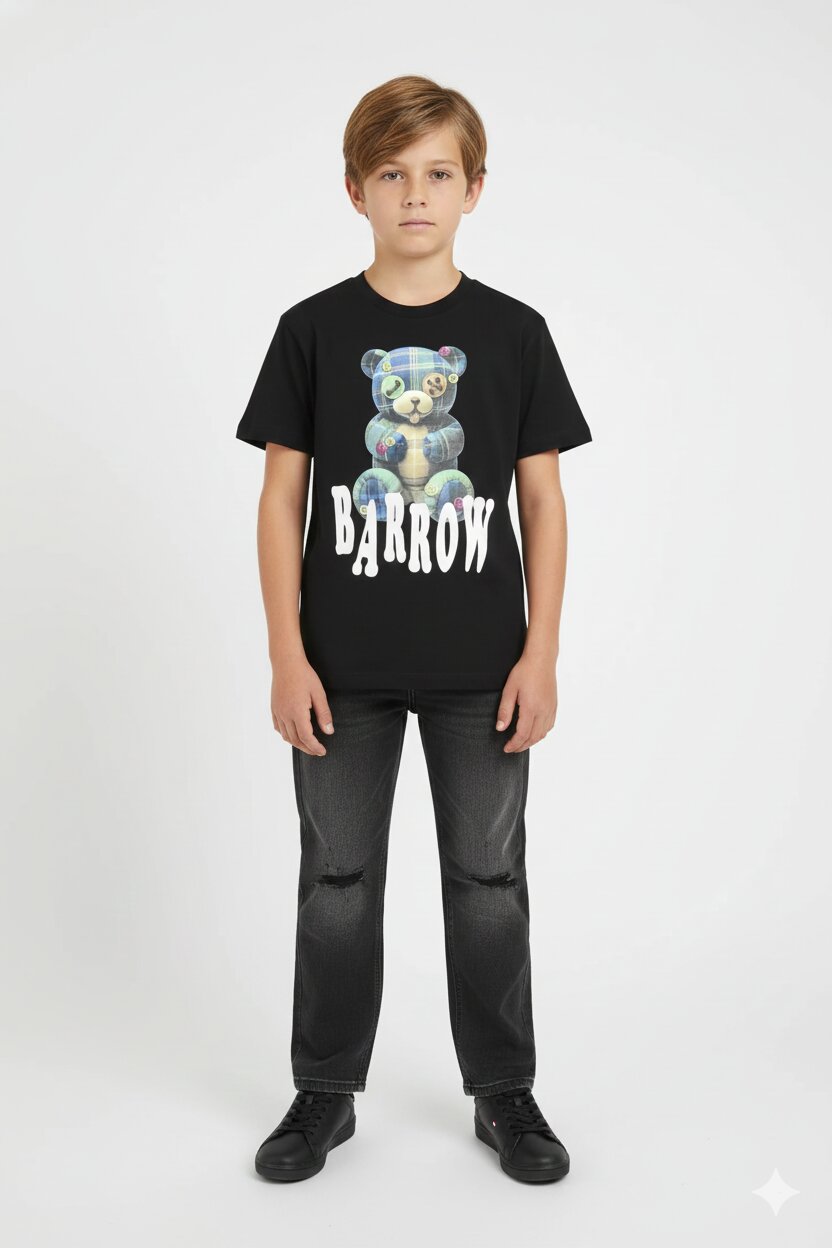 Barrow Tshirt Nera Bambino In Cotone Maniche Corte Uso Sportivo AI 25