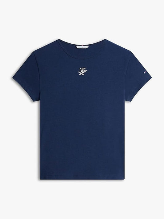 Tommy Hilfiger tshirt blu navy donna mini logo