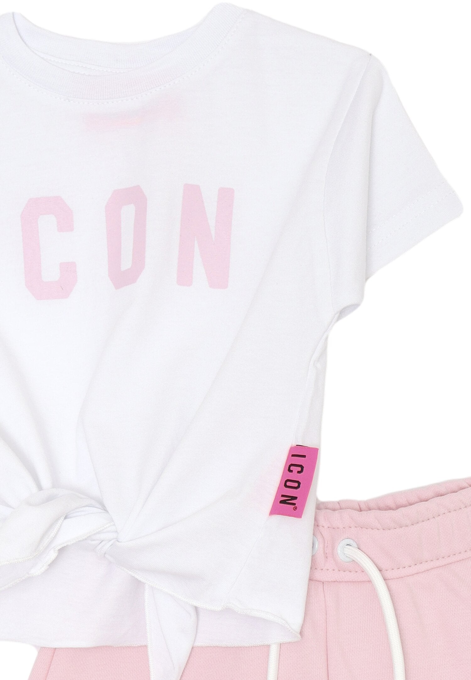 ICON completo bambina rosa chiaro 12 mesi 4 anni nodo frontale cotone | CammarataMode
