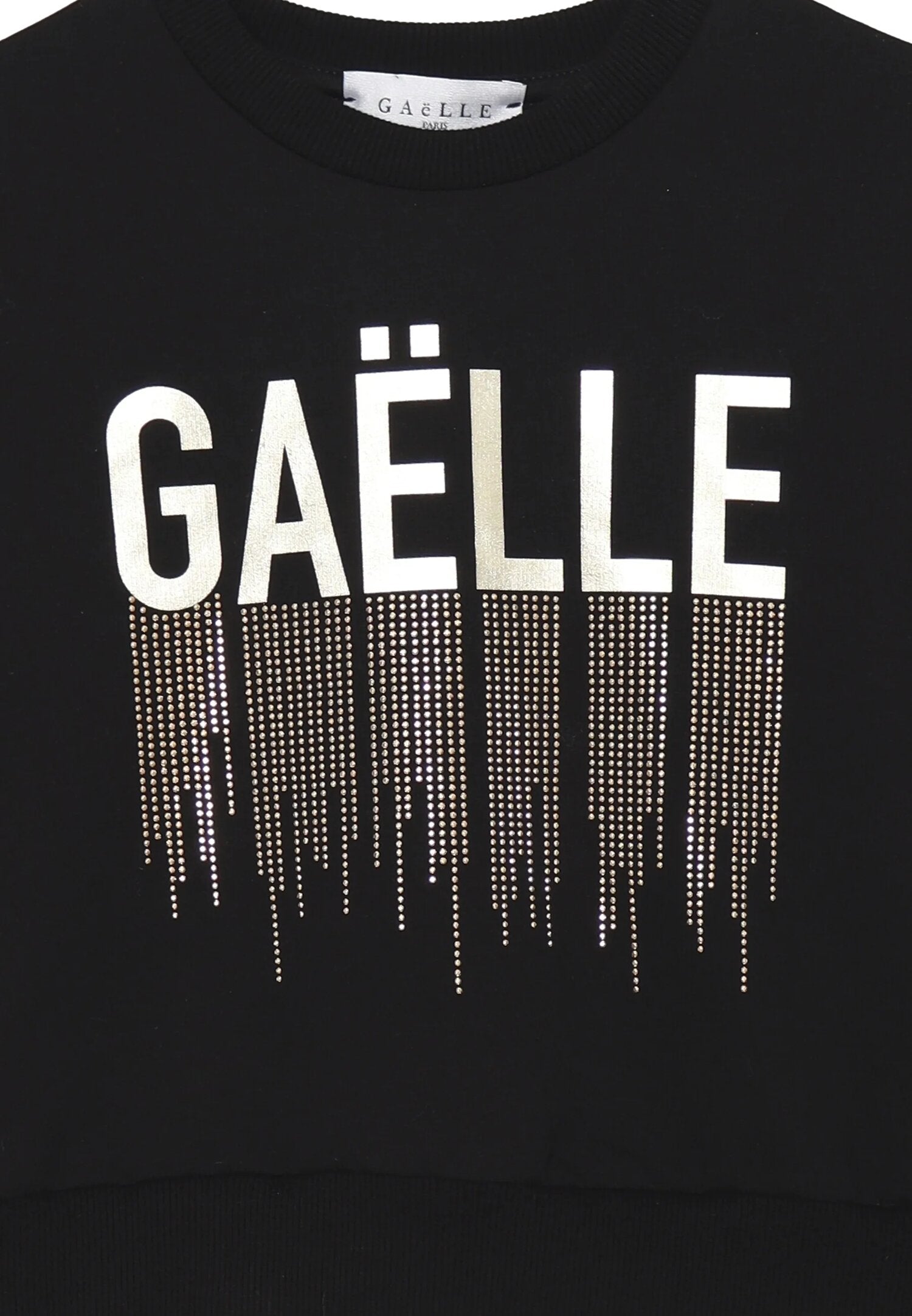 Gaelle Paris Felpa Nera Bambina In Cotone Girocollo | Sportivo AI25 | CammarataMode