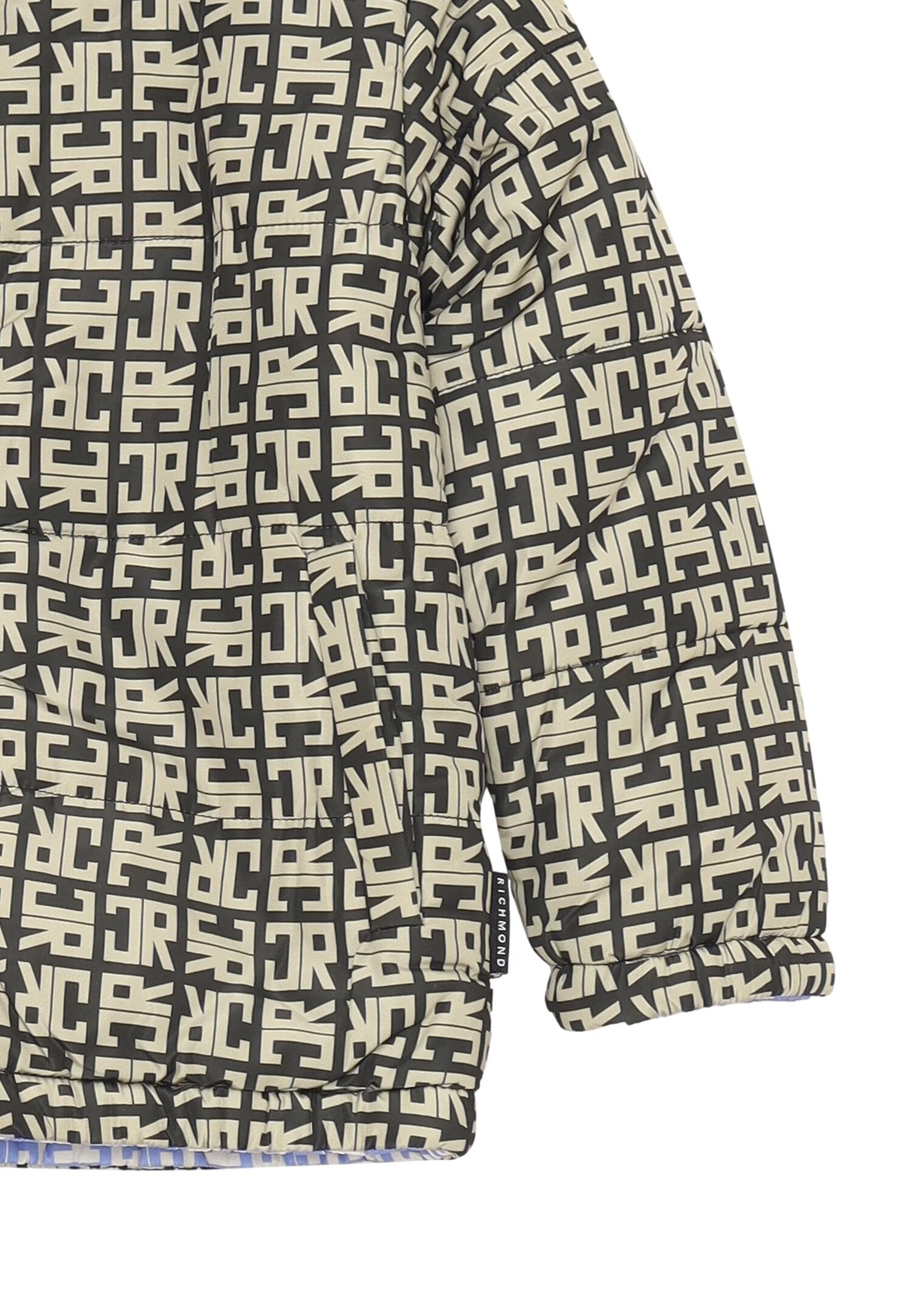 John Richmond Giubbotto Nero Neonato Logato Poliestere Reversibile Passeggio