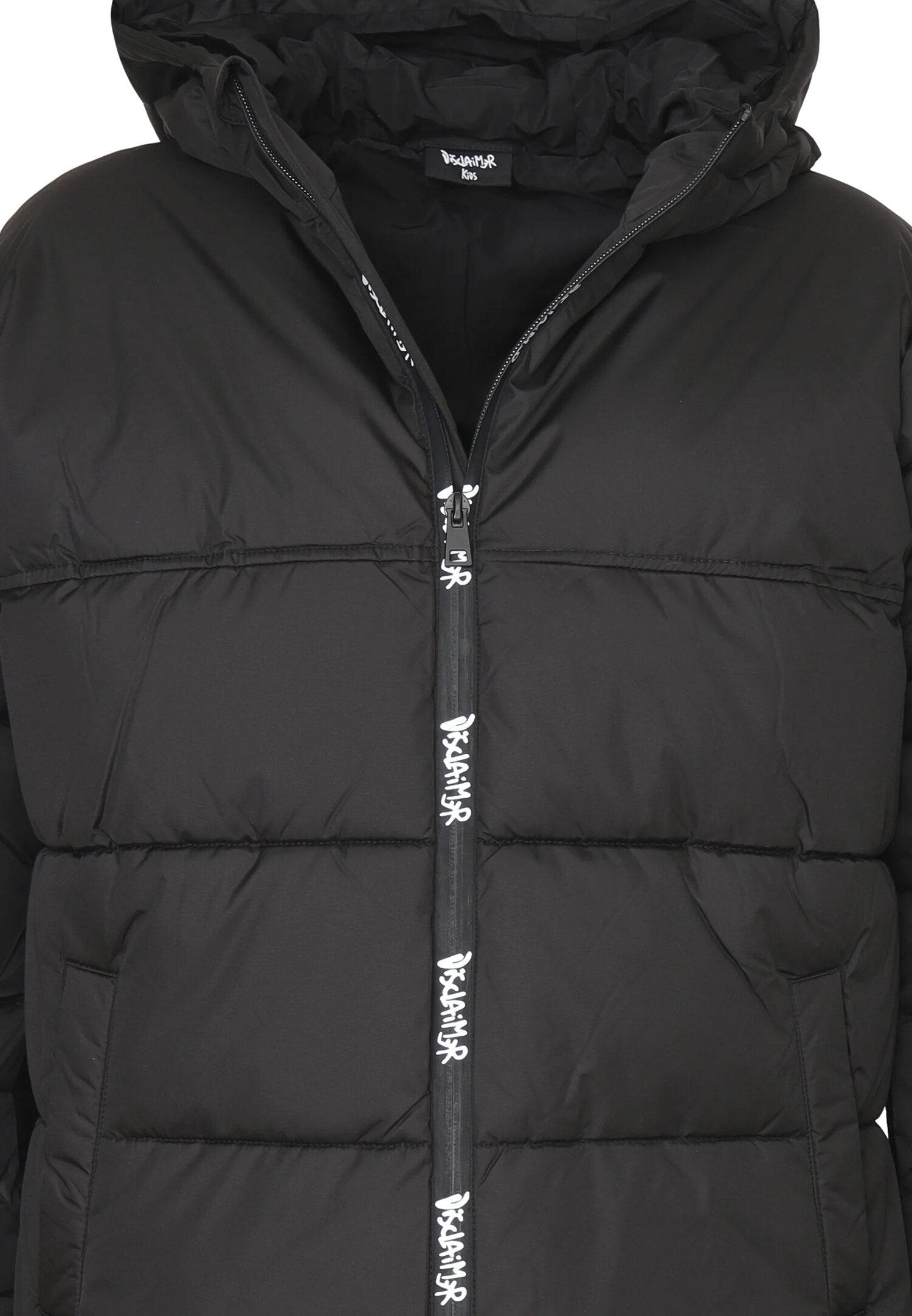 Disclaimer Giubbotto Nero Bambino In Nylon Con Cappuccio Sportivo AI25