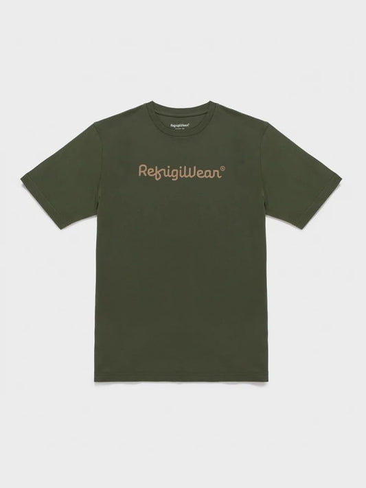 Refrigiwear tshirt verde scuro uomo logo lettering