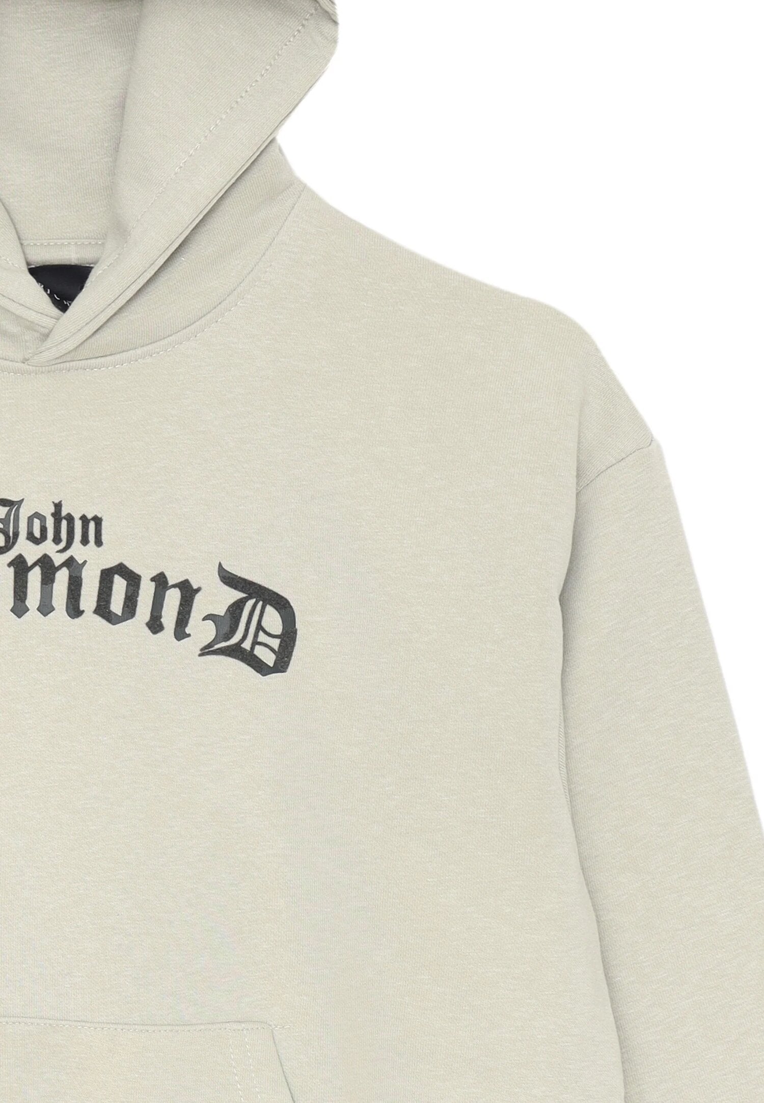 John Richmond Felpa Grigio Bambino In Cotone Con Cappuccio Scuola AI25