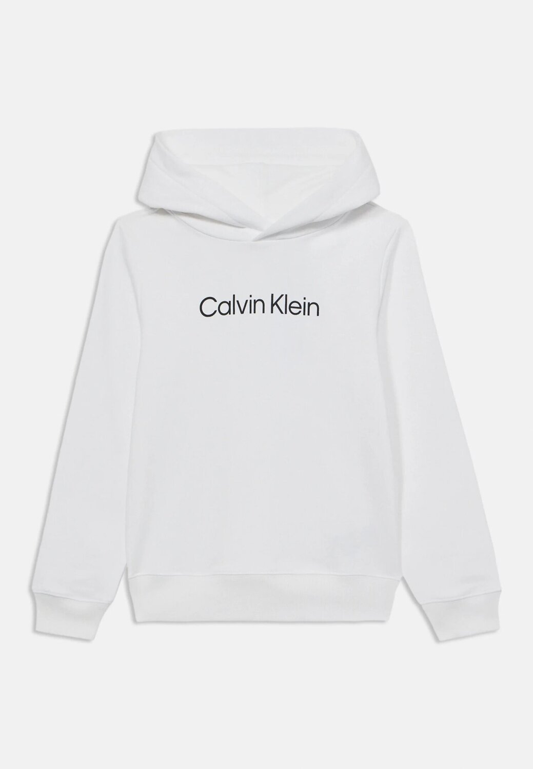 Calvin Klein Felpa Bianco Bambino In Cotone Con Cappuccio Sportivo AI25