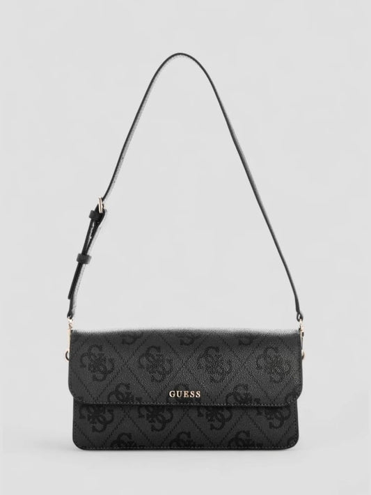 Guess borsa nera donna logo all over