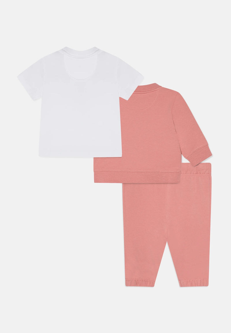 Completo Calvin Klein neonata rosa e bianco maniche lunghe e corte - ROSA | CammarataMode
