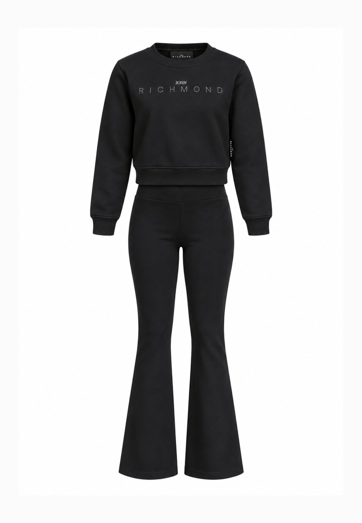 John Richmond completo nero con felpa crop e leggings Bambine e ragazze rga26085fe.ne_
