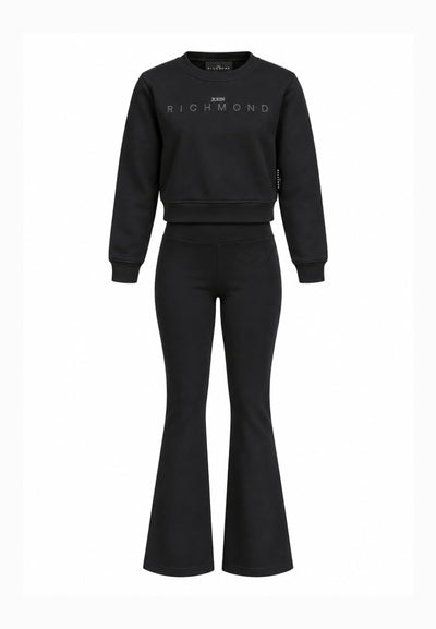 John Richmond completo nero con felpa crop e leggings Bambine e ragazze rga26085fe.ne_