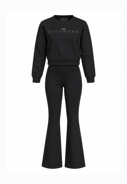 John Richmond completo nero con felpa crop e leggings Bambine e ragazze rga26085fe.ne_