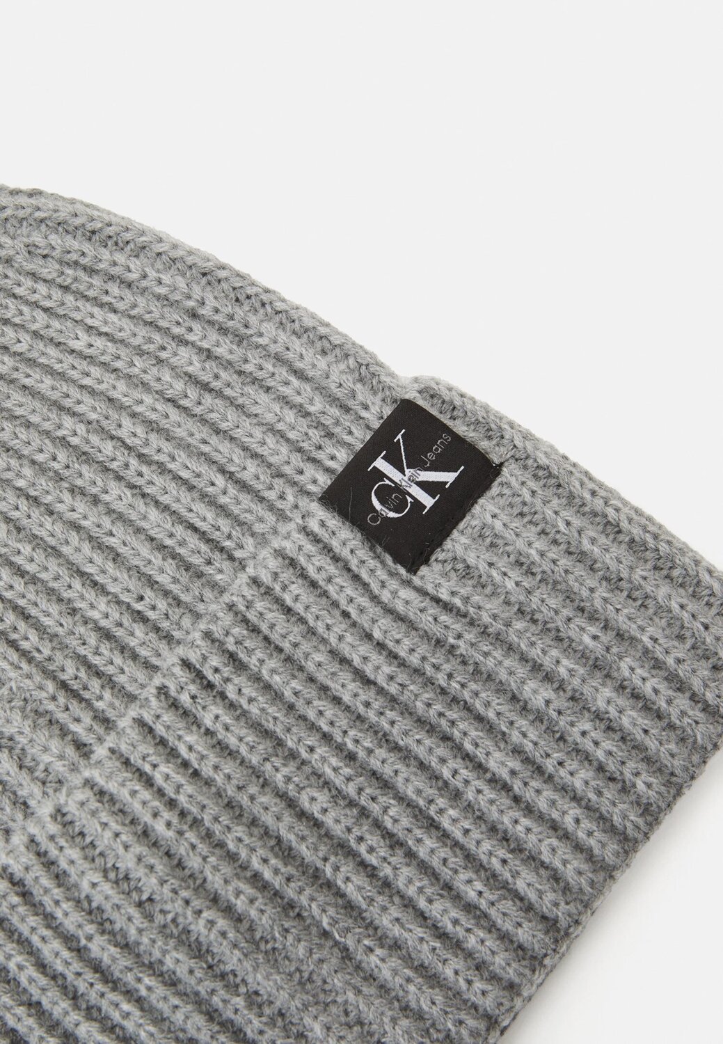 Calvin Klein Cappello Grigio Bambino In Lana e Cotone Cuffia Invernale AI25