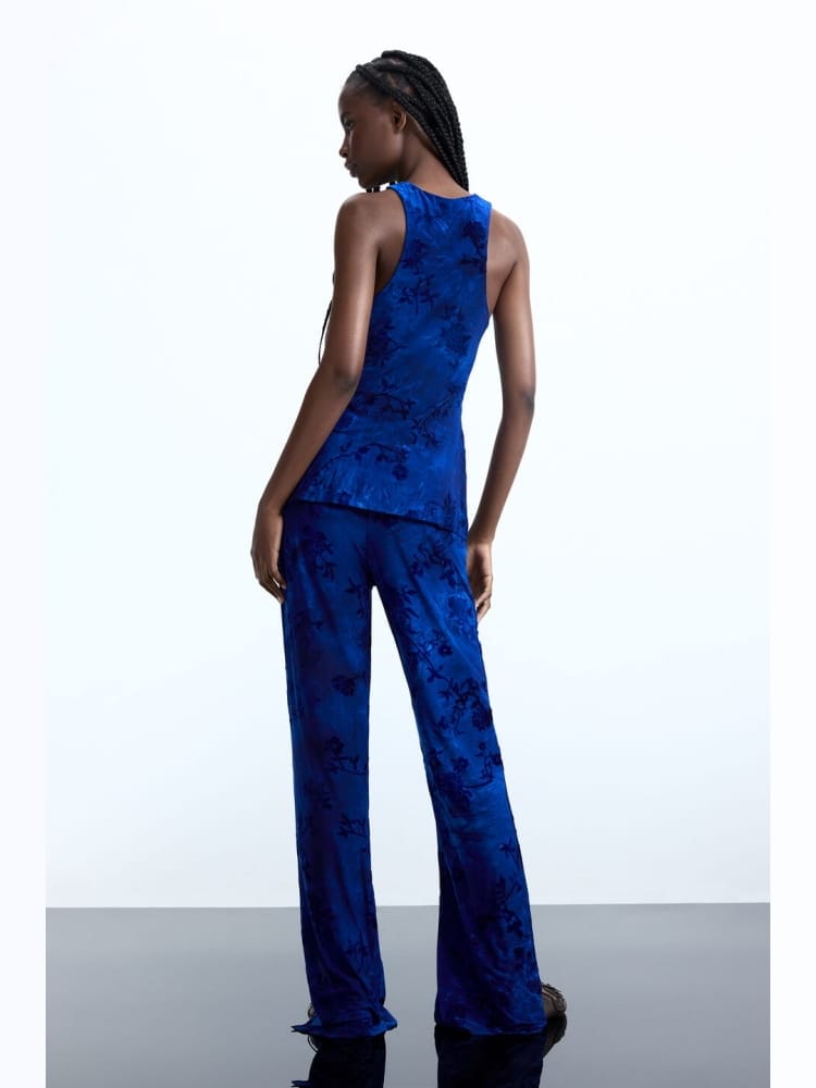 Desigual pantalone chester azzurro vino floccato