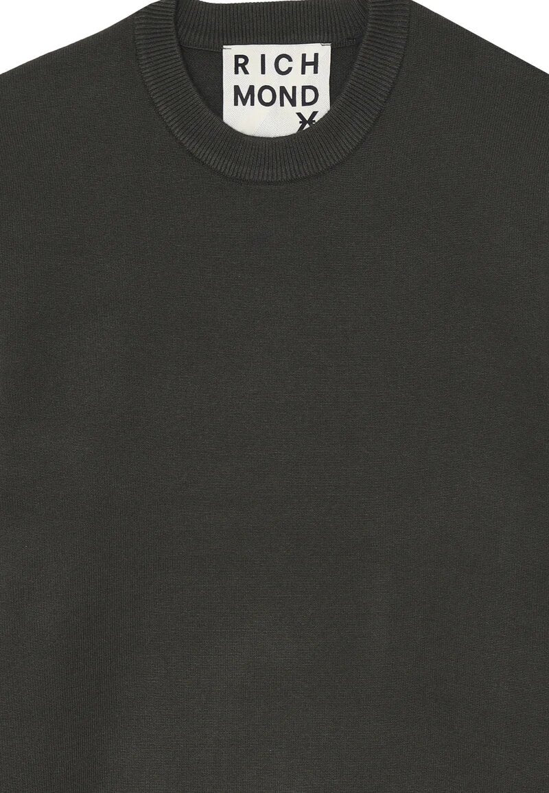 John Richmond maglia uomo lana verde collo tondo polsini logo | CammarataMode