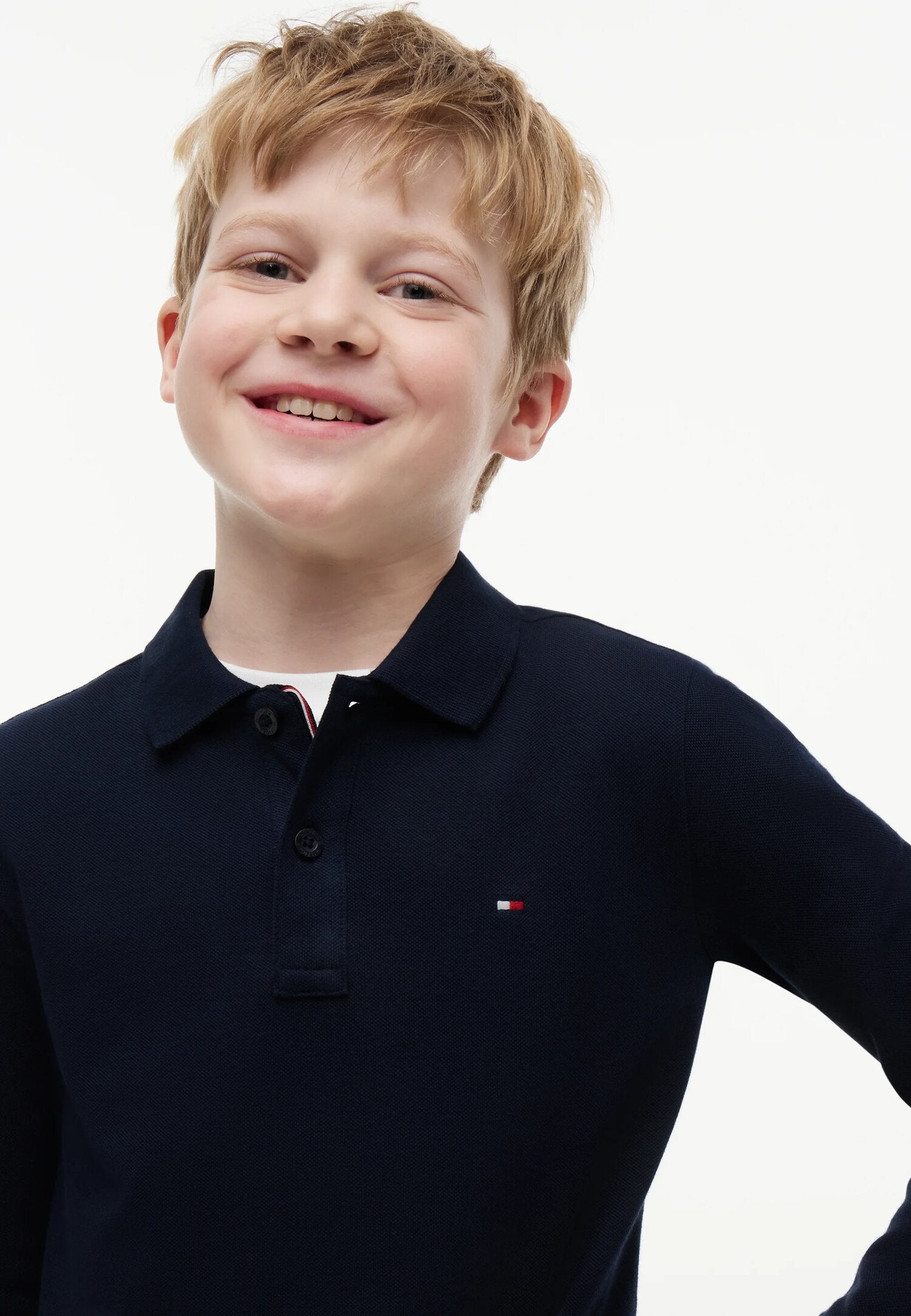 Tommy Hilfiger Polo Blu In Pique Logo Mini Bambino KB0KB09664C1G_