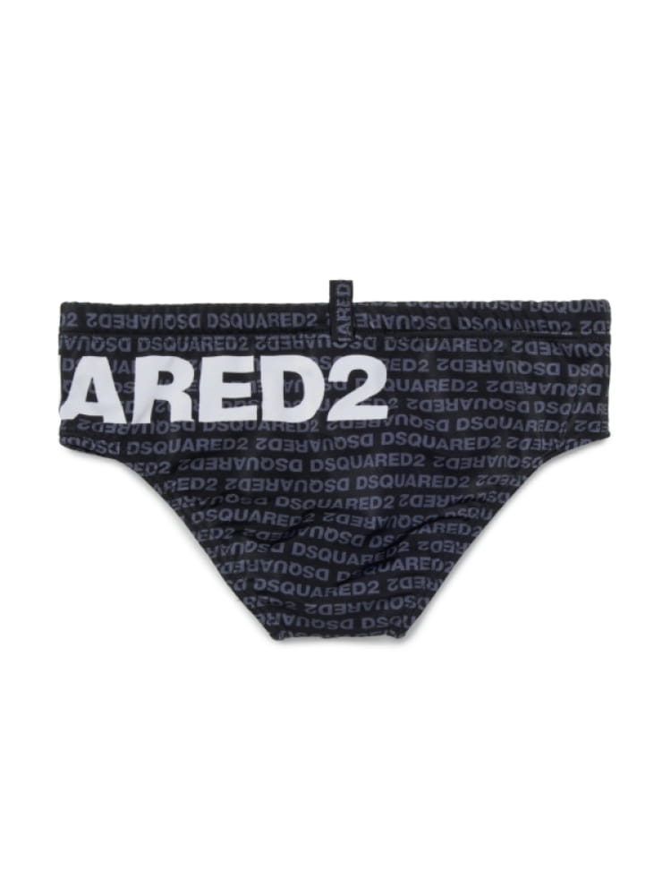 Dsquared costume da bagno slip kids/junior nero con logo Bambino