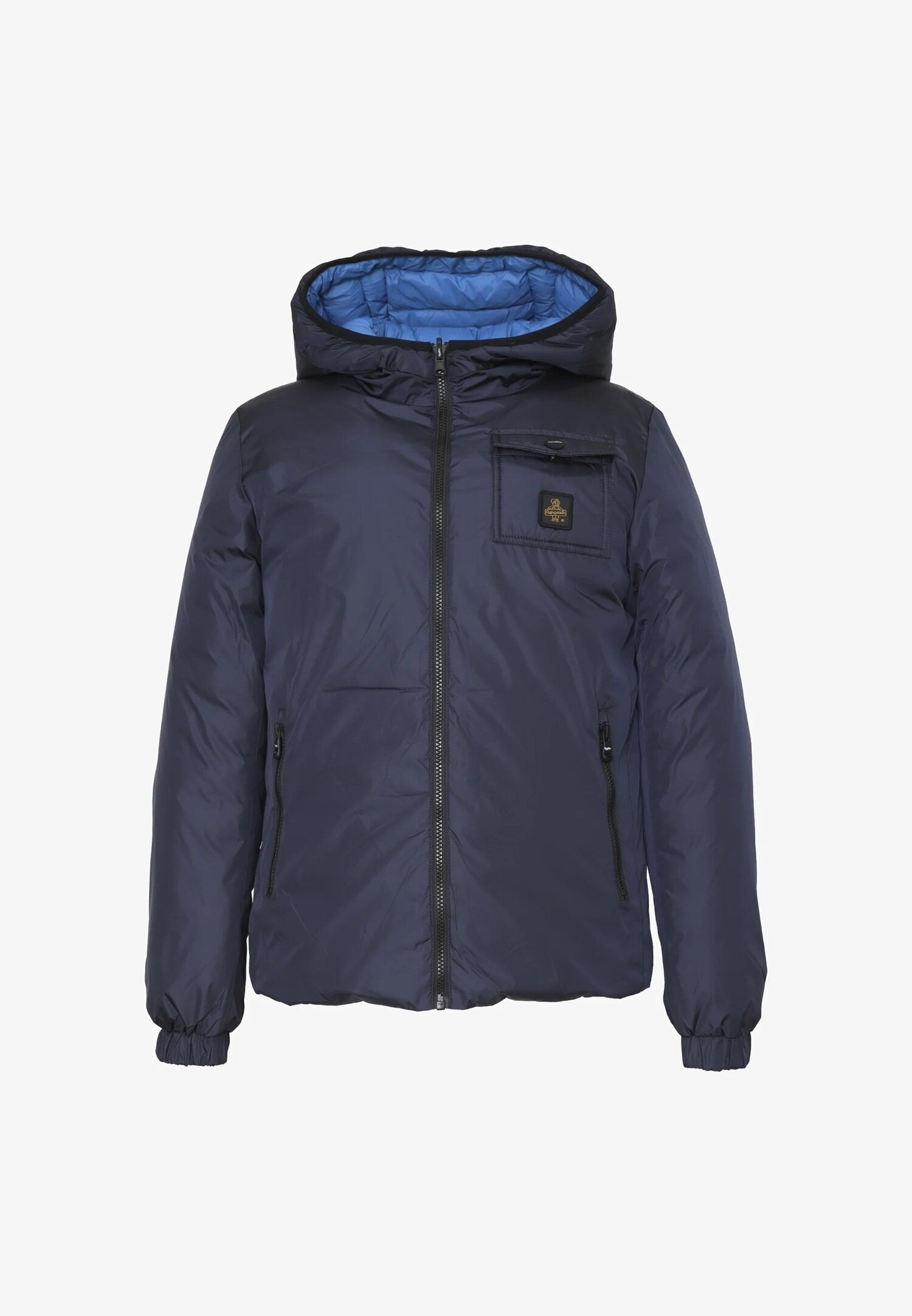 Refrigiwear Giubbotto Blu Bambino In Nylon Con Cappuccio Reversibile AI25