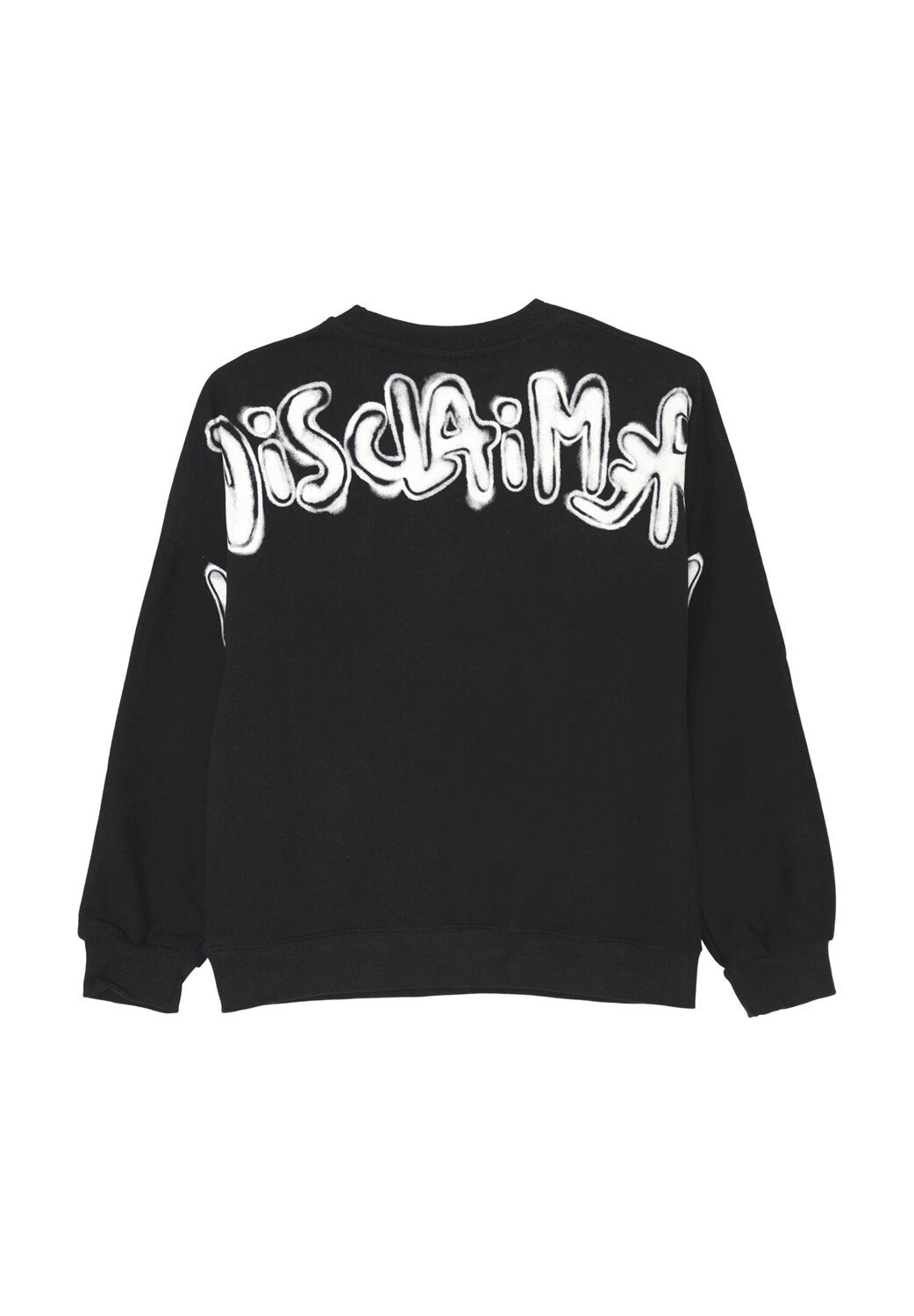 Disclaimer felpa bambino nera cotone inverno logo ricamato