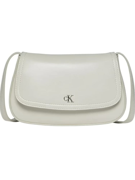 Calvin Klein borsa a tracolla donna in ecopelle bianca con placca monogramma Donna | Misure: 22 x 14 x 5cm