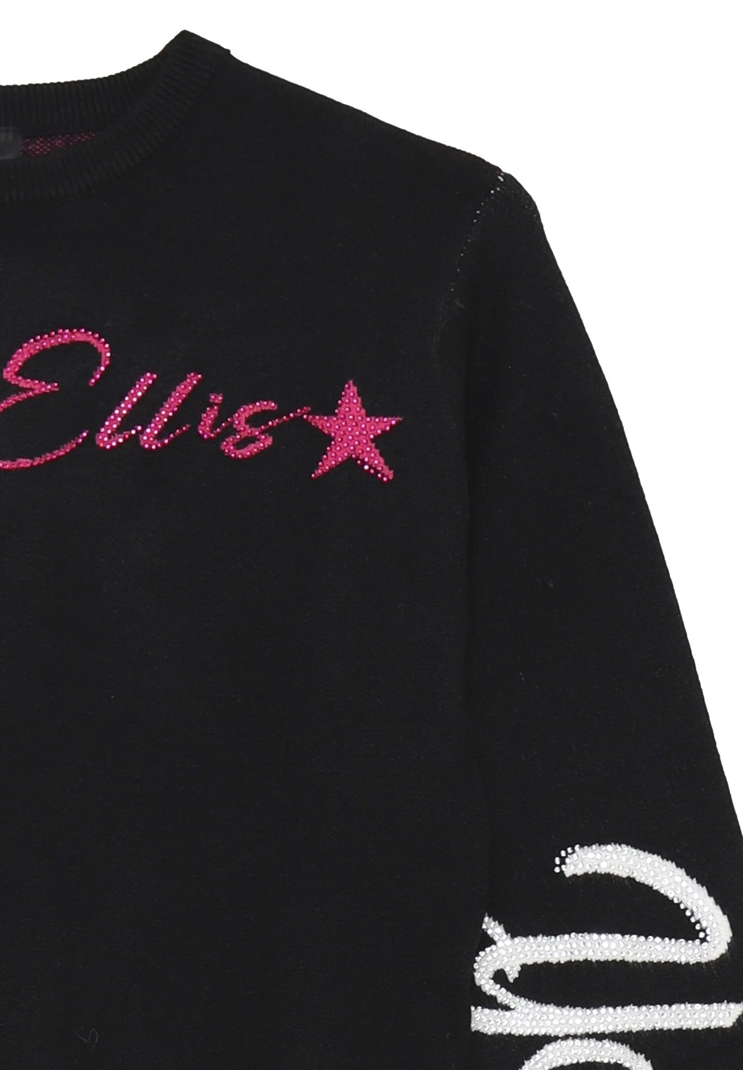 Marc Ellis Maglioncino Nero Bambina In Nylon Girocollo da Passeggio AI25