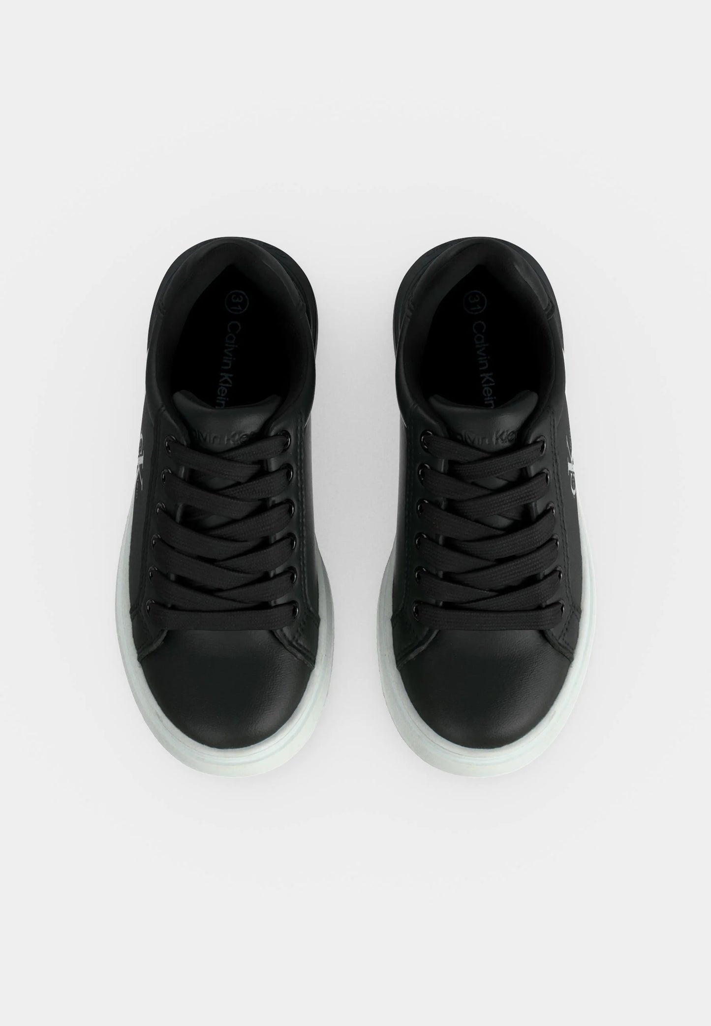 CALVIN KLEIN SNEAKER BASSA NERA CON LACCI E LOGO LATERALE Bambini e ragazzi 224-V3X9-83468-1355999.NE_
