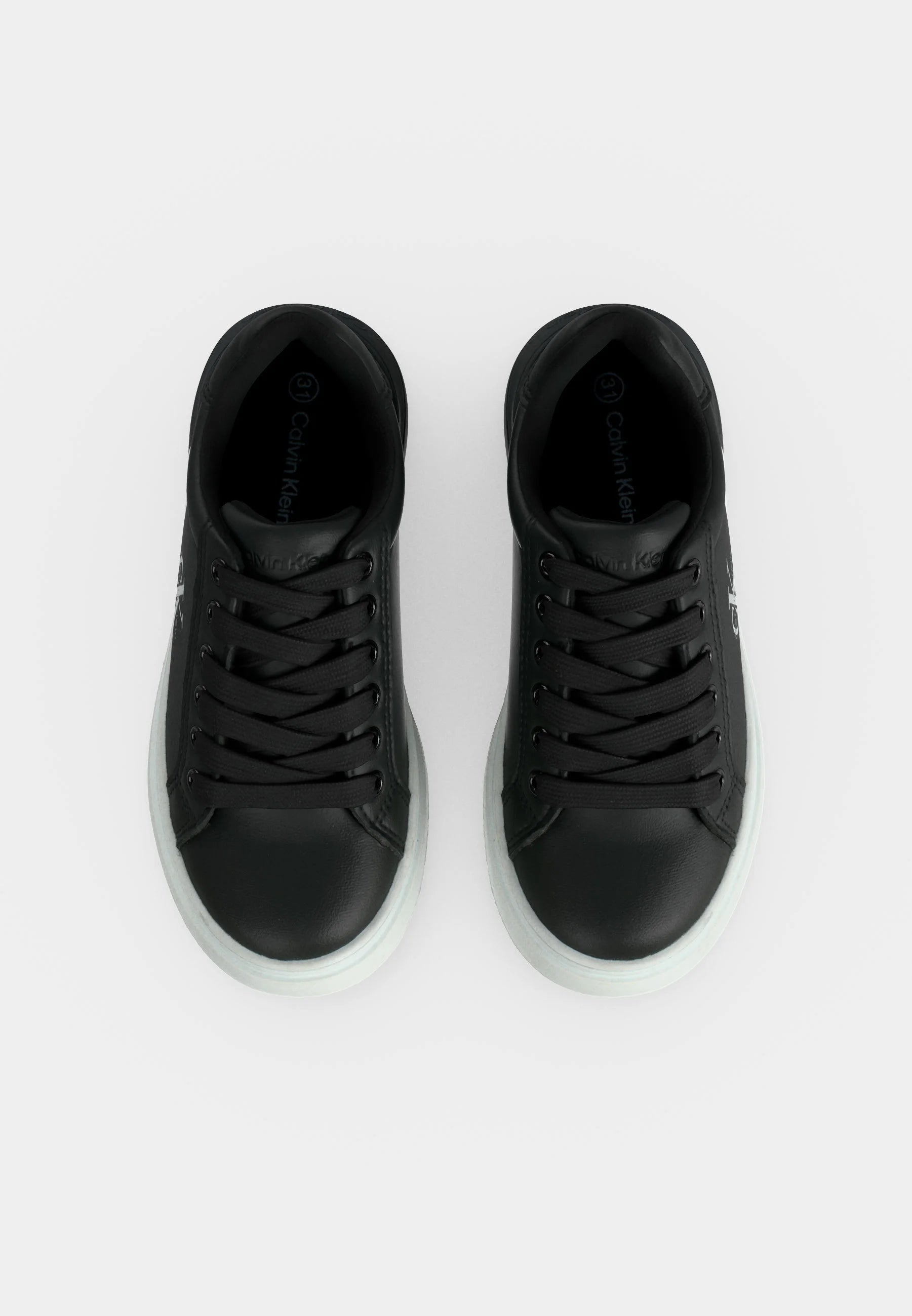 CALVIN KLEIN SNEAKER BASSA NERA CON LACCI E LOGO LATERALE Bambini e ragazzi 224-V3X9-83468-1355999.NE_