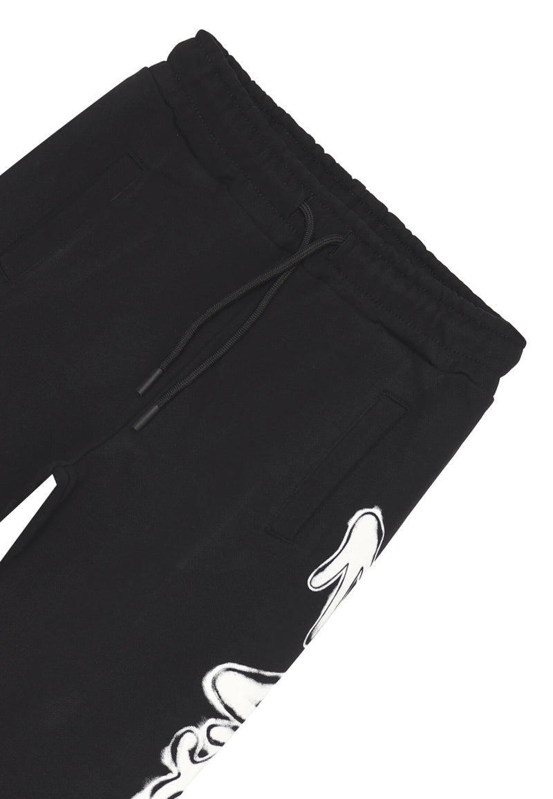 Disclaimer pantaloni sportivi bambino neri cotone inverno stampa laterale - NERO | CammarataMode