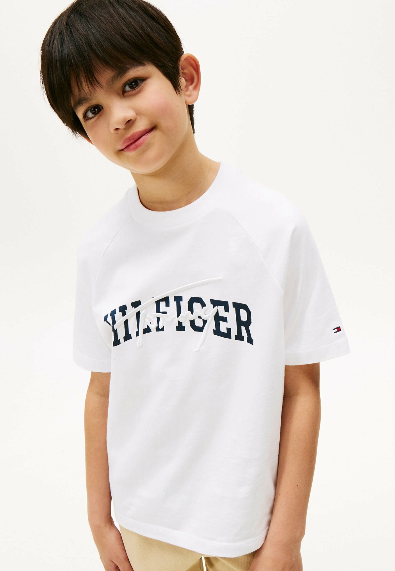 TOMMY HILFIGER – T-shirt Bambino in Cotone con Logo Stampa Mista