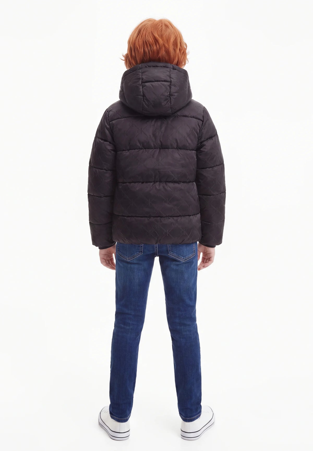 CALVIN KLEIN GIUBBOTTO NERO LOGATO CAPPUCCIO REMOVIBILE Bambini e ragazzi LVCKFJM07BBEH.NE_