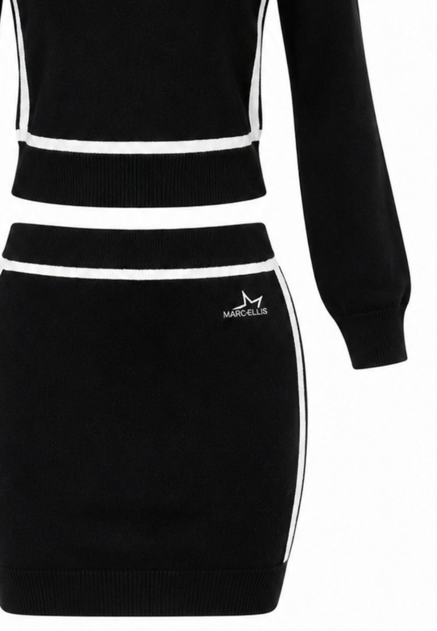 MARC ELLIS COMPLETO NERO E BIANCO CON MAGLIA A MANICA LUNGA E GONNA SLIM Bambine e ragazze JMJSW03558.NE_