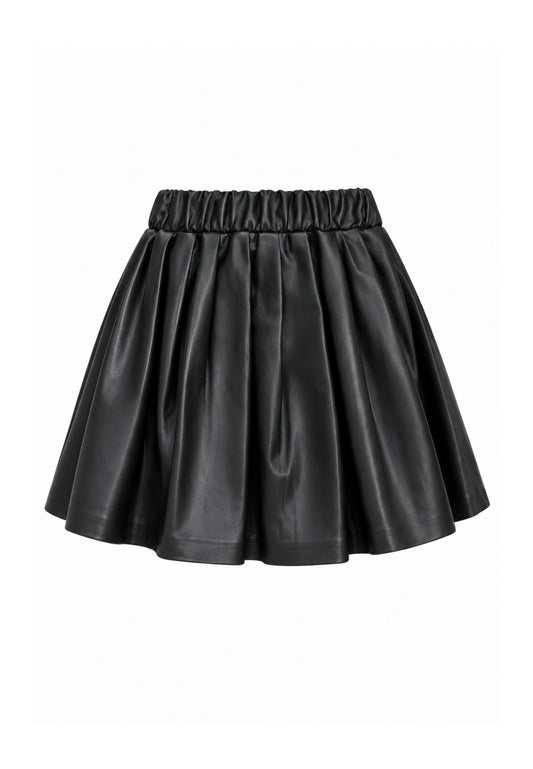 Gabriella Gucci GONNA NERA A PIEGHE IN ECOPELLE Bambine e ragazze GK416.NE_