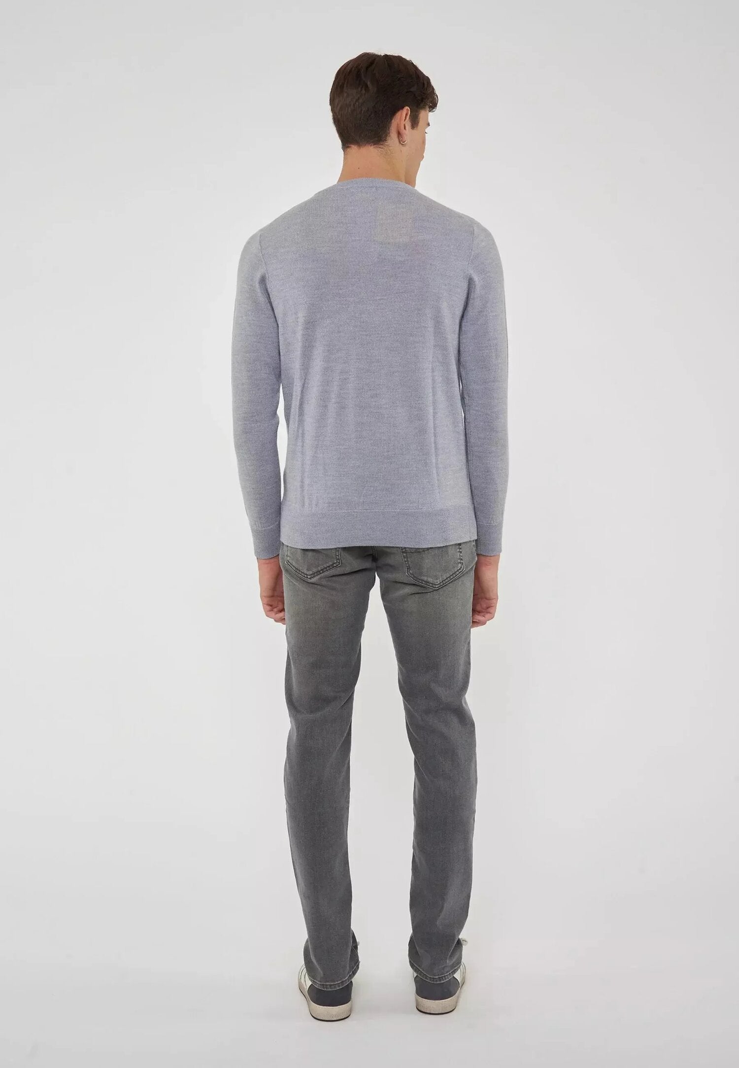 Refrigiwear Maglione Grigio Uomo Girocollo In Lana Passeggio AI25