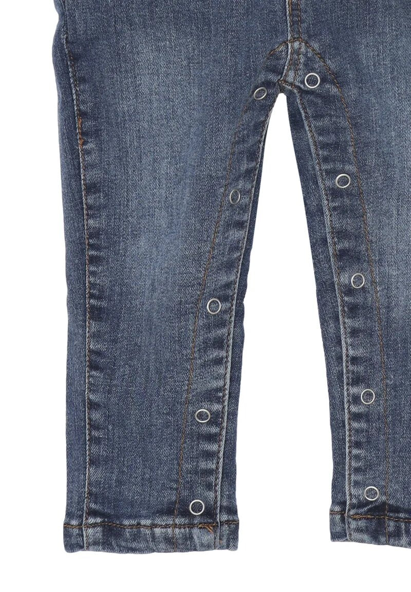 Roy Rogers Set Bambino – Salopette in Denim con T-shirt Off White