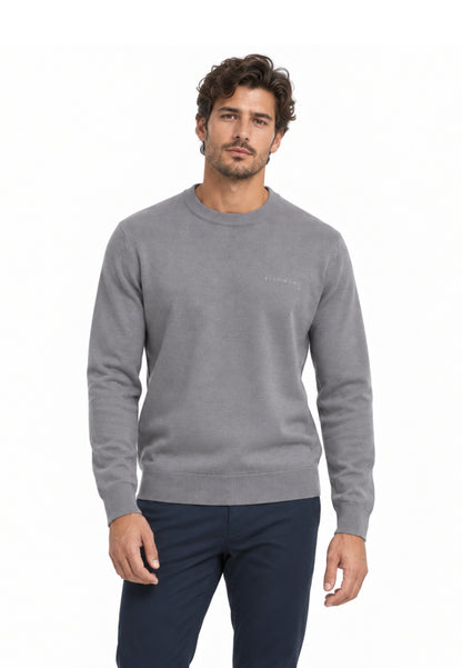 John Richmond maglia GRIGIA IN LANA RASATA CON MINI LOGO Uomo uma26169ma.grig_
