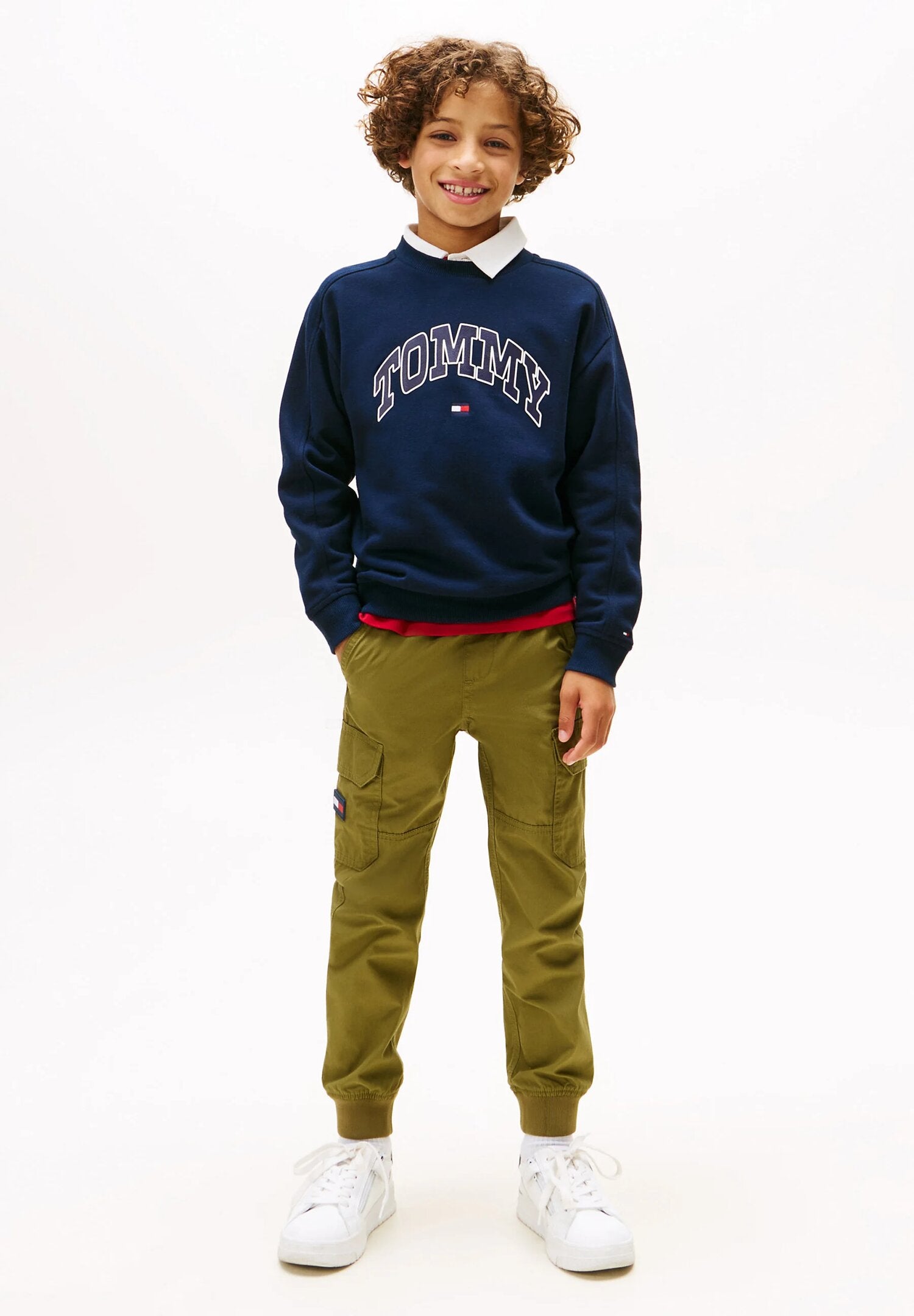 Tommy Hilfiger Felpa Bambino Varsity Print - Blu Navy