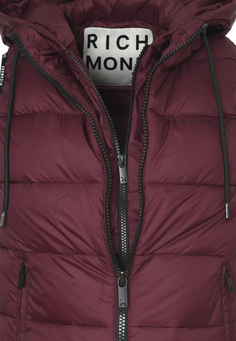 John Richmond smanicato uomo berry con cappuccio imbottito - BORDÒ | CammarataMode