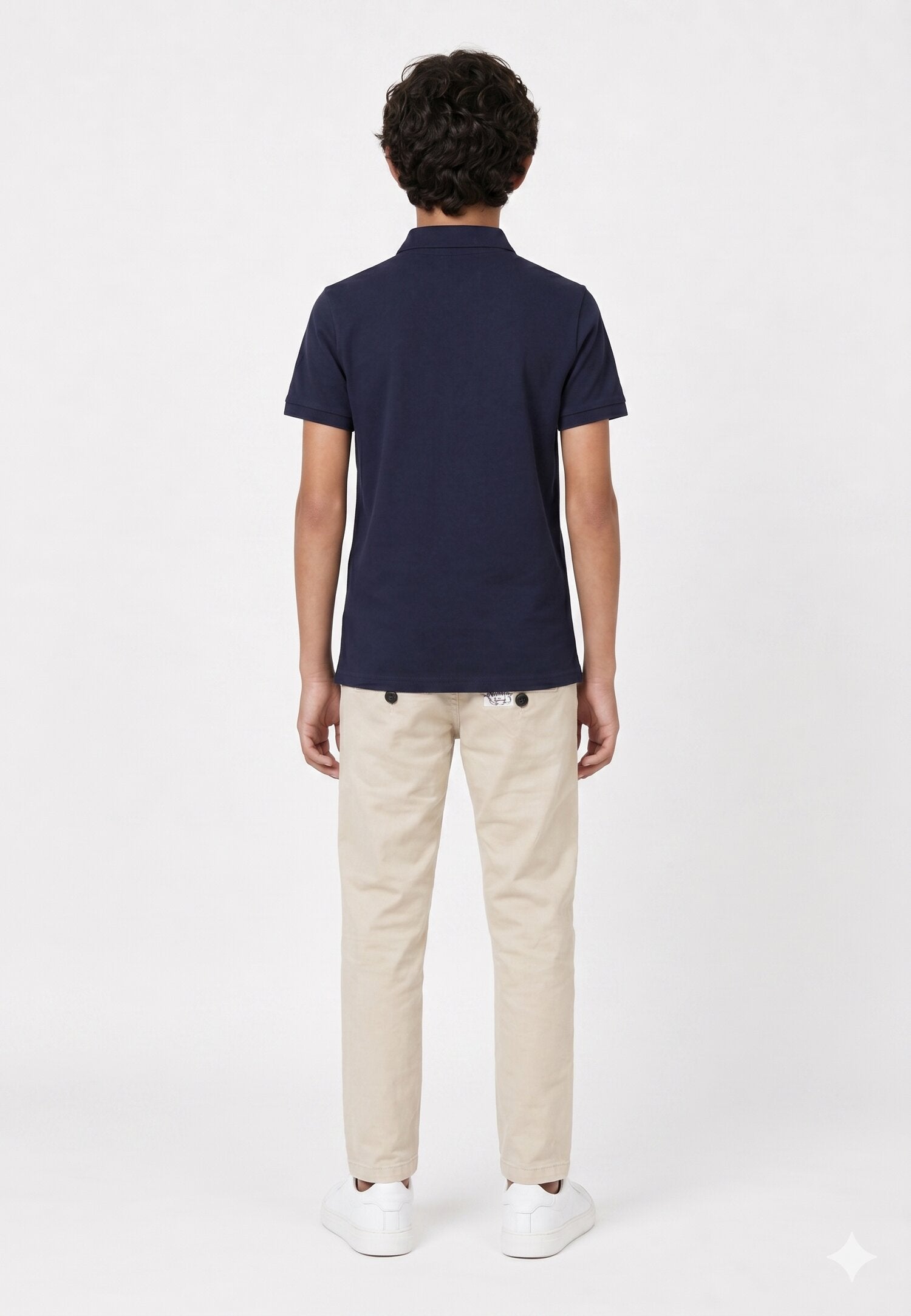 Roy Roger's Polo Blu Con Logo Davanti Roy Bambino RG105_