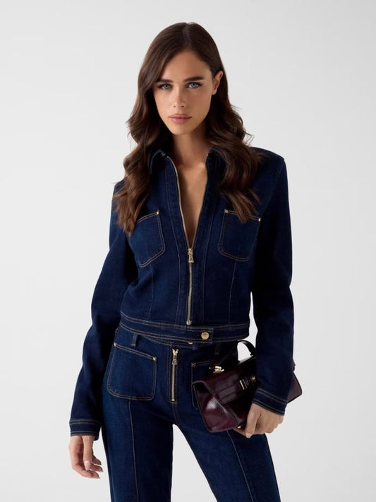 Guess giubbotto in denim scuro donna