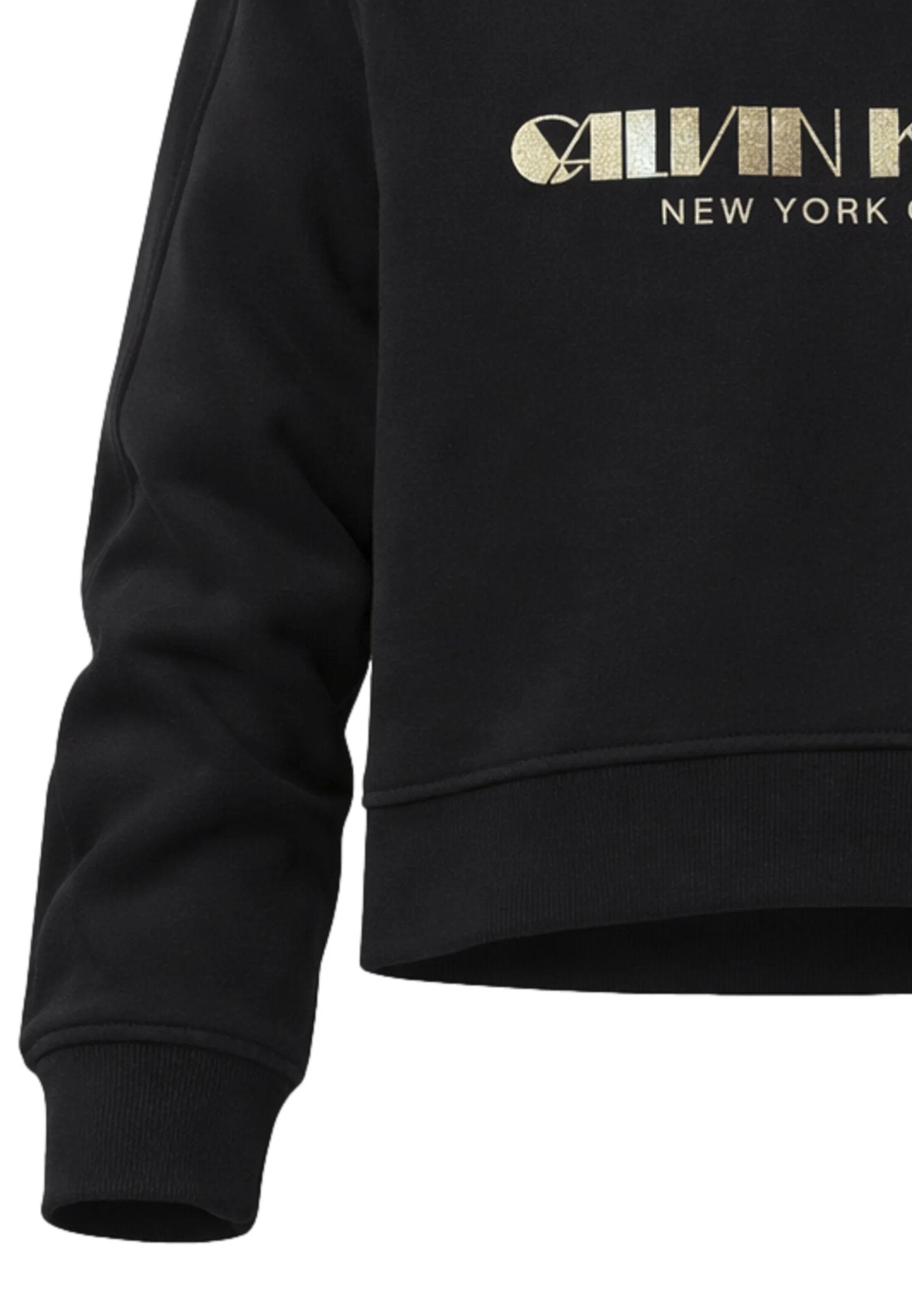 Calvin Klein Felpa Nera Con Logo Glitterato Bambina IG0IG03069BEH_