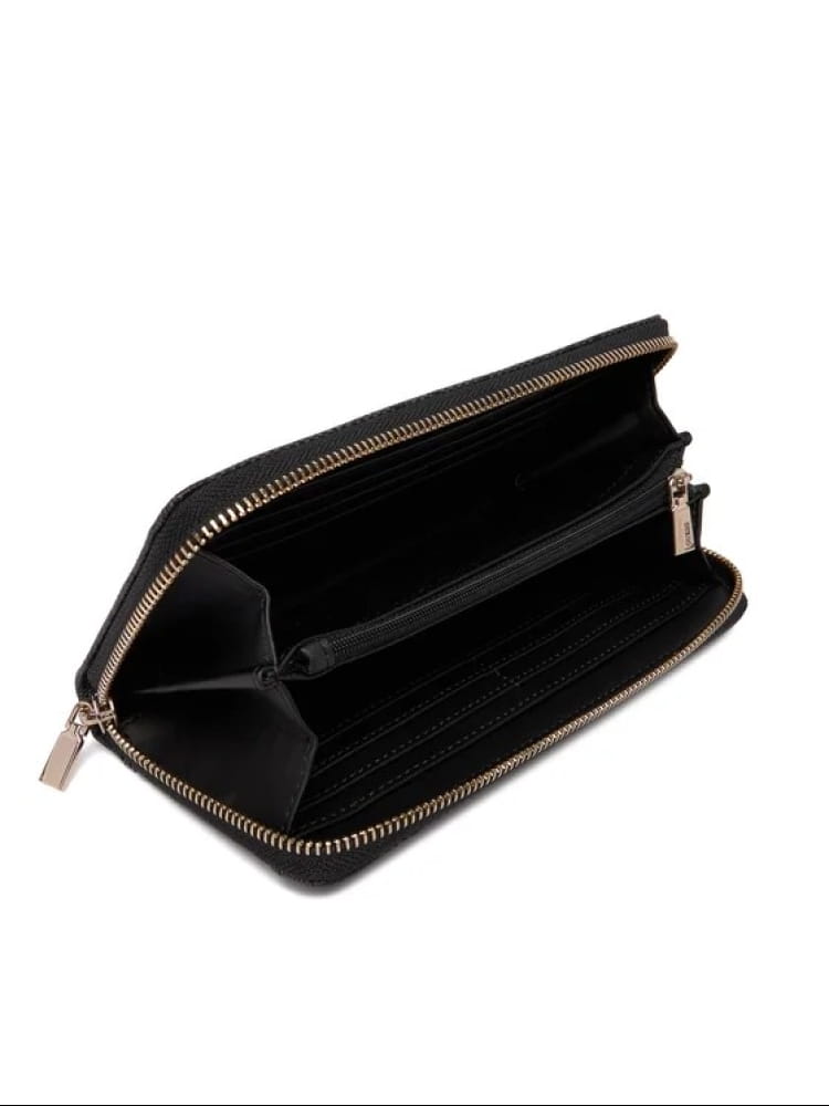 Guess portafoglio nero donna logo all over