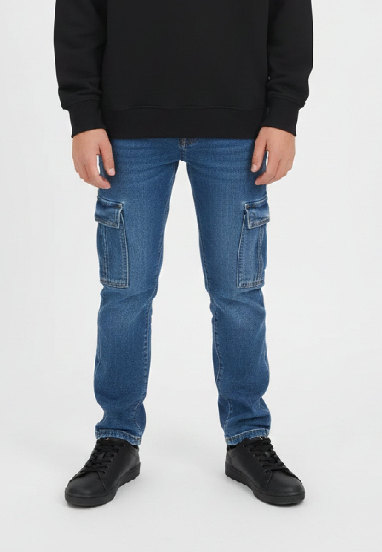 Jack & Jones Junior Jeans Blu Bambino In Cotone Vita Regolabile Passeggio